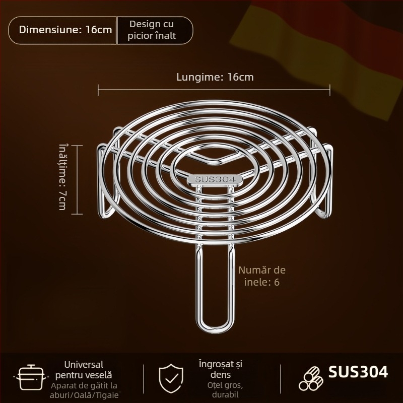 Raft de abur din oțel inoxidabil, aliment, pentru bucătărie de acasă, tavă de abur cu un singur nivel, multifuncțional
