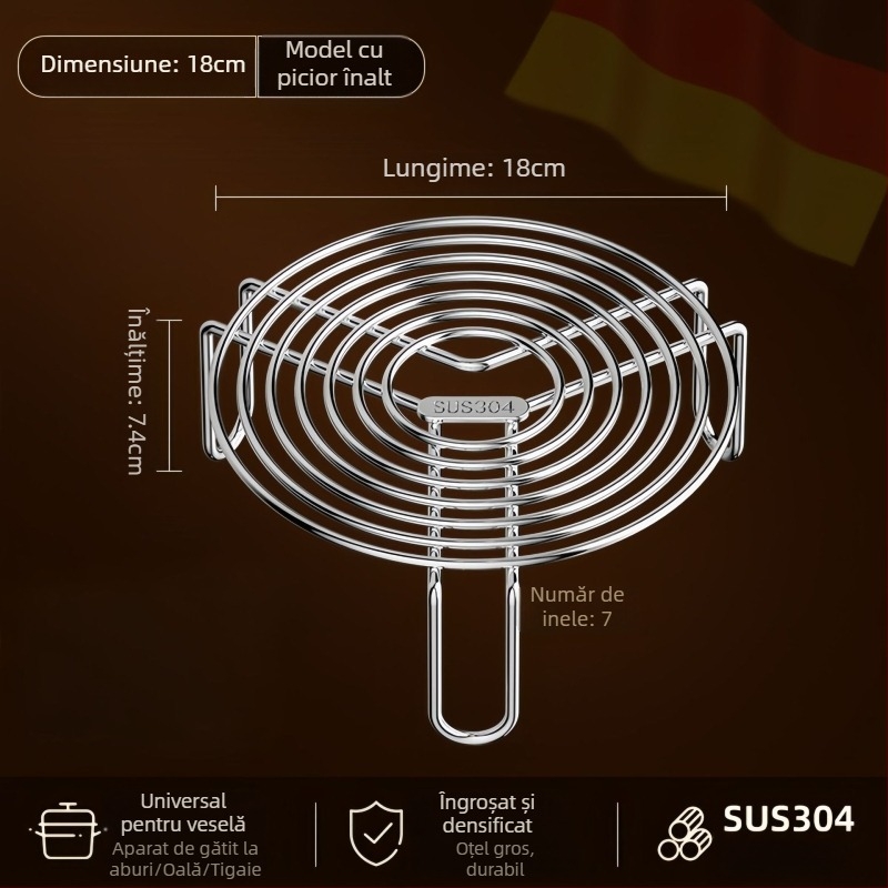 Raft de abur din oțel inoxidabil, aliment, pentru bucătărie de acasă, tavă de abur cu un singur nivel, multifuncțional