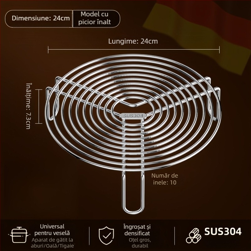 Raft de abur din oțel inoxidabil, aliment, pentru bucătărie de acasă, tavă de abur cu un singur nivel, multifuncțional