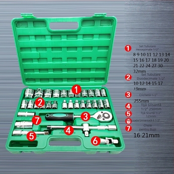 Set de 32 piese chei cu soclu, 8–32 mm, pentru reparații auto