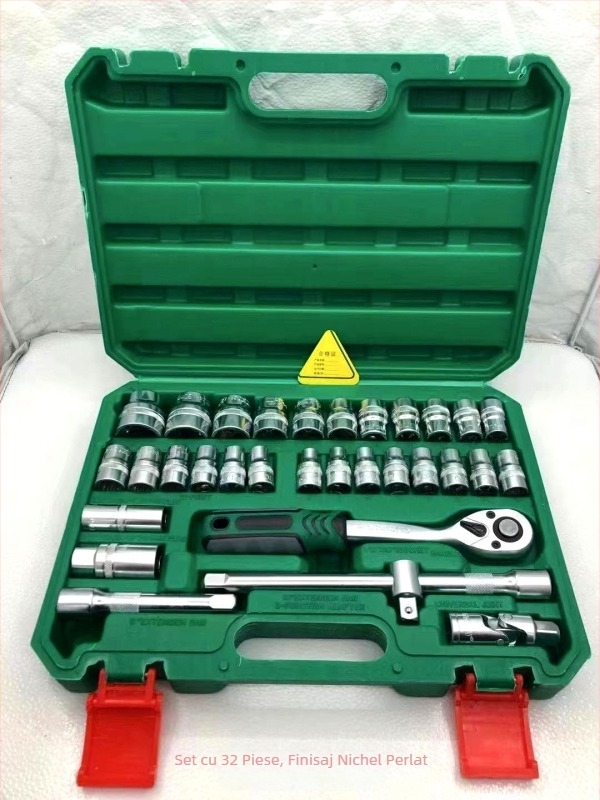 Set de 32 piese chei cu soclu, 8–32 mm, pentru reparații auto