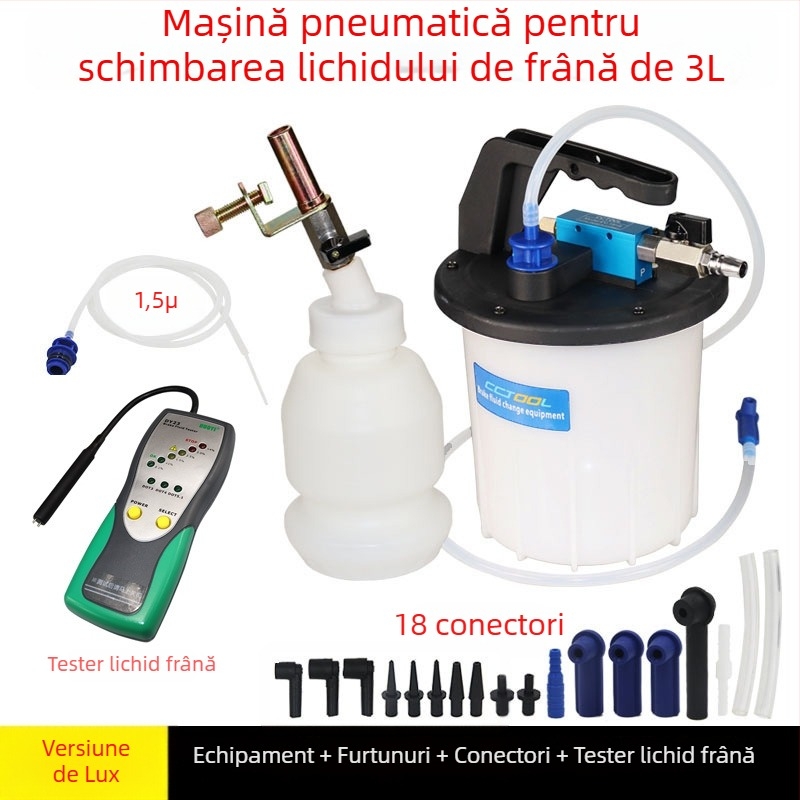 Unealtă de înlocuire a lichidului de frânǎ de 3 litri cu pompă manuală de eliminare a aerului pentru întreținere auto
