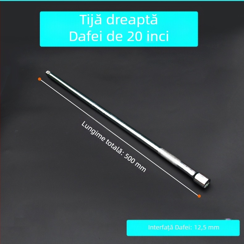 Dafei 1/2 inch oțel crom-vanadiu, tijă dreaptă cu soclu, unealtă auto, metric, manevrare manuală