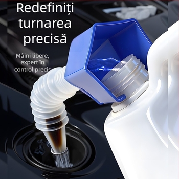 Pâlnie pătrată din plastic tare, cu clips, pliabilă pentru adăugarea uleiului auto, turnare fără mâini