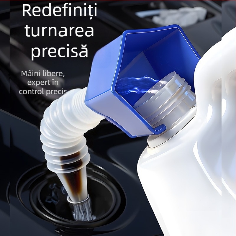 Pâlnie pătrată din plastic tare, cu clips, pliabilă pentru adăugarea uleiului auto, turnare fără mâini