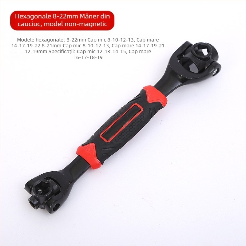 Set greu de chei cu soclu, multifuncțional, 52 în 1 și 8 în 1, 8–21 mm, unelte pentru reparații auto