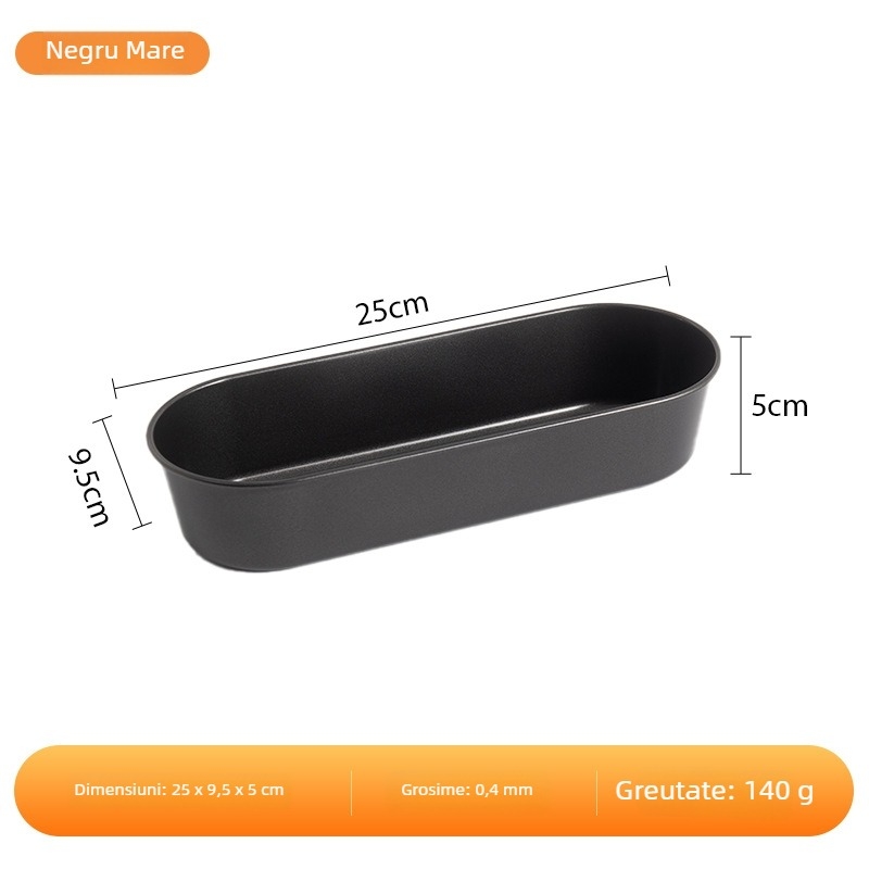 Formă lungă pentru toast din oțel carbon, pentru pâine și prăjituri