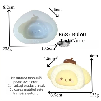 Formă din silicon în formă de câine pentru budincă de pâine cu cremă, model creativ pentru lumânare DIY cu aromă și coacere de ciocolată