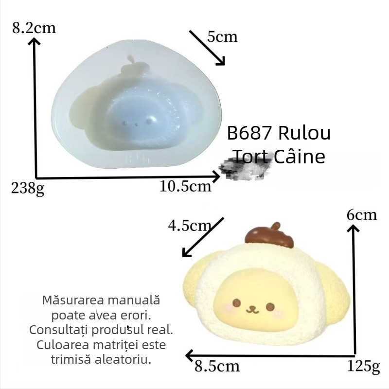 Formă din silicon în formă de câine pentru budincă de pâine cu cremă, model creativ pentru lumânare DIY cu aromă și coacere de ciocolată