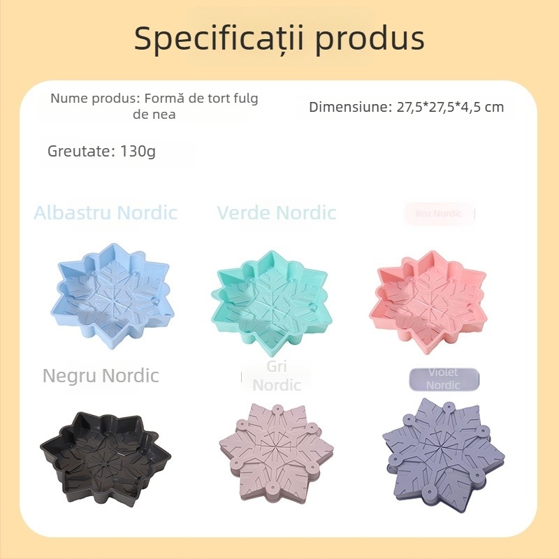 Formă de silicon pentru tort cu fulg de zăpadă de Crăciun, tavă de copt, matriță DIY pentru mousse de casă, personalizabilă