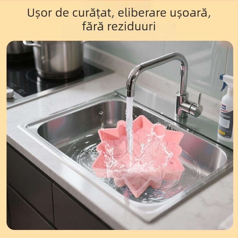 Formă de silicon pentru tort cu fulg de zăpadă de Crăciun, tavă de copt, matriță DIY pentru mousse de casă, personalizabilă