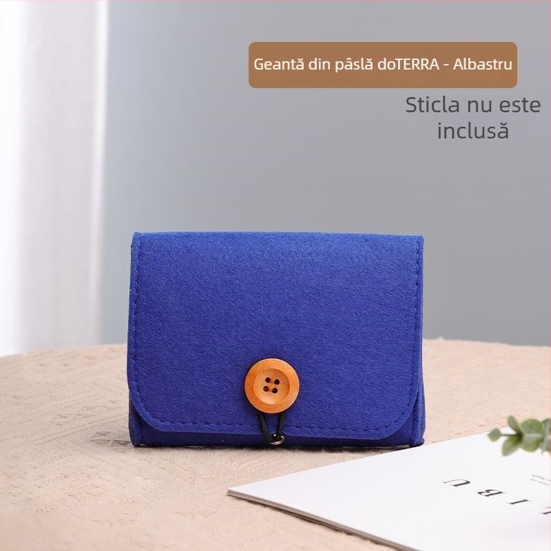 Sticluță roller de 15 ml pentru ulei esențial Doterra, husă de depozitare din fetru, organizator portabil de tip cub