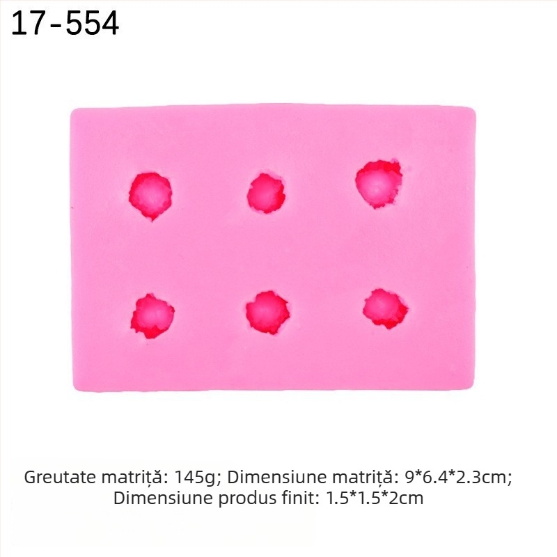 Formă de silicon 3D pentru fructe – cireș și zmeură, pentru cofetărie, decor de tort, ciocolată și lumânări parfumate