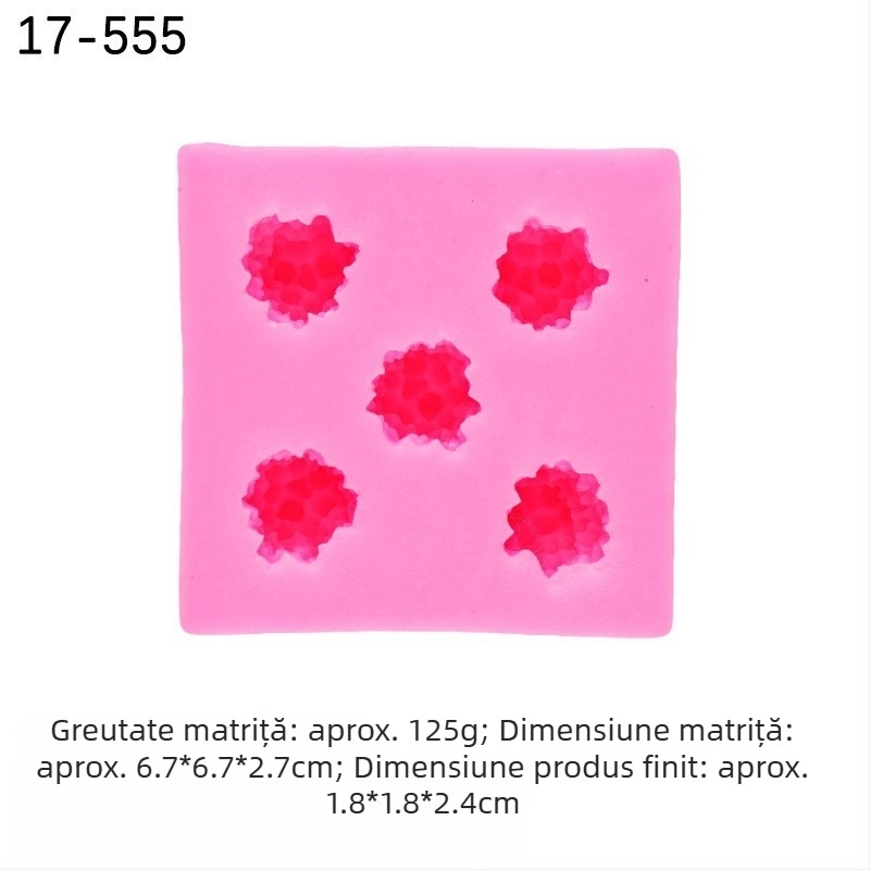 Formă de silicon 3D pentru fructe – cireș și zmeură, pentru cofetărie, decor de tort, ciocolată și lumânări parfumate