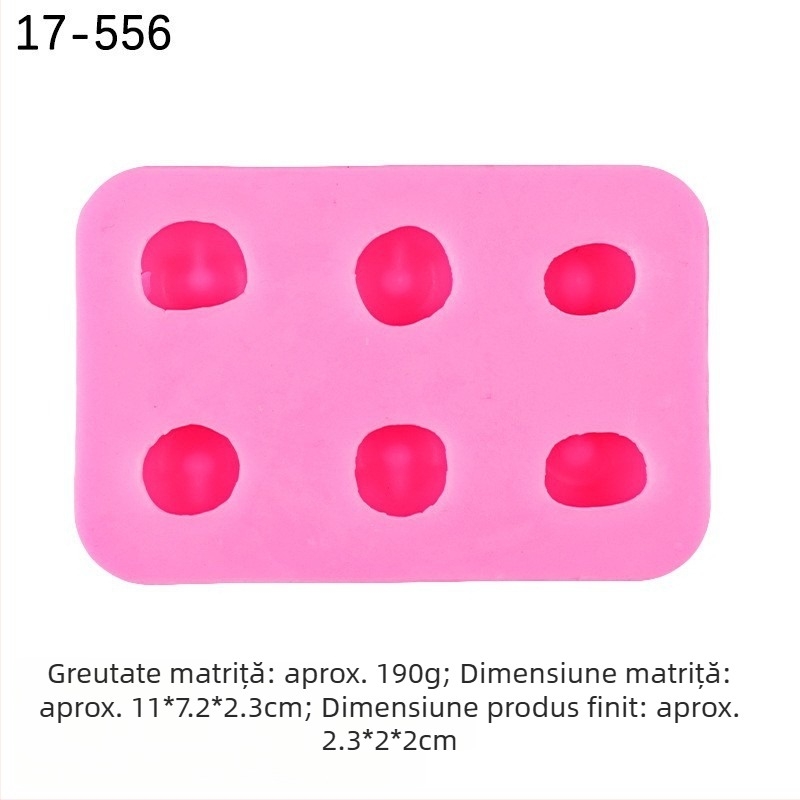Formă de silicon 3D pentru fructe – cireș și zmeură, pentru cofetărie, decor de tort, ciocolată și lumânări parfumate