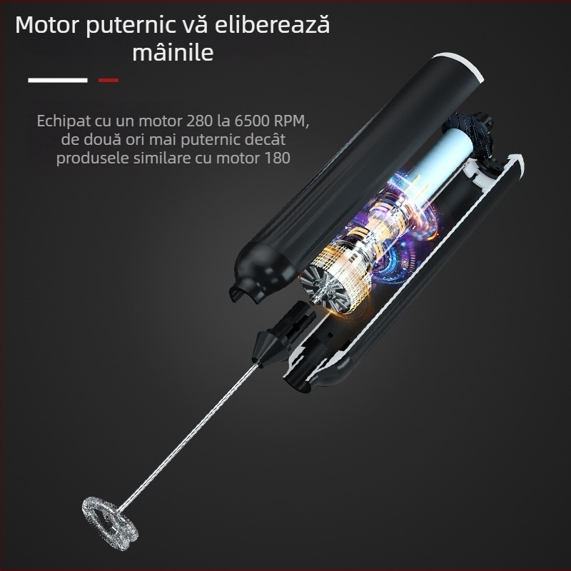 Spumător electric pentru lapte, USB reîncărcabil, compact, mini mixer