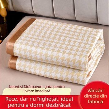 Set din trei piese, saltea răcoroasă Ice Silk, pliabilă pentru pat dublu, fără bambus, aspect ratan, dimensiuni 0.9m-0.6m, pentru sugari