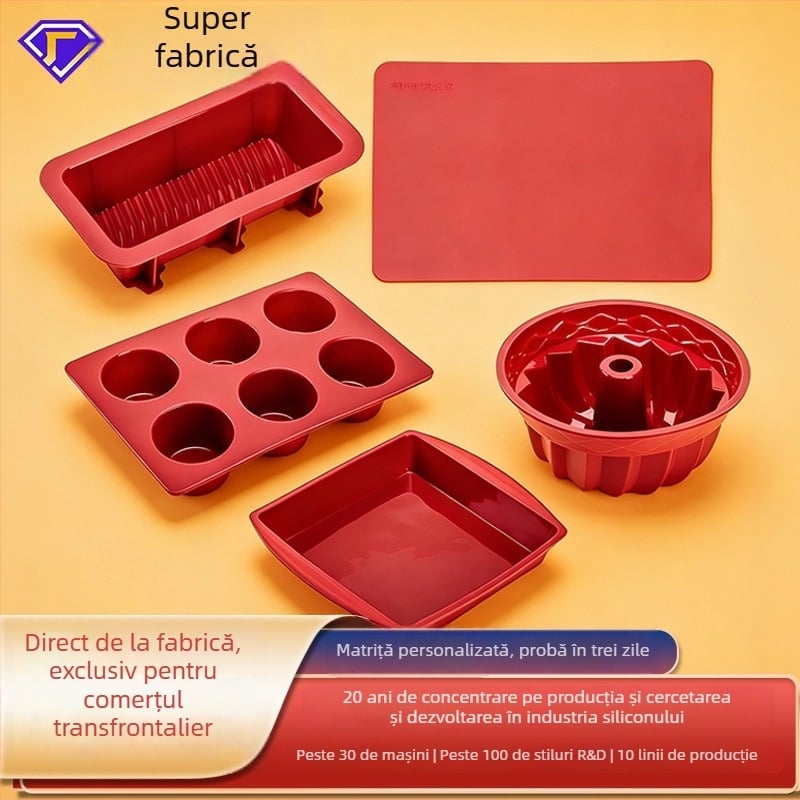 Formă personalizată din silicon pentru coacere — pâine și toast, rezistentă la temperaturi ridicate, eliberare ușoară, de calitate alimentară.
