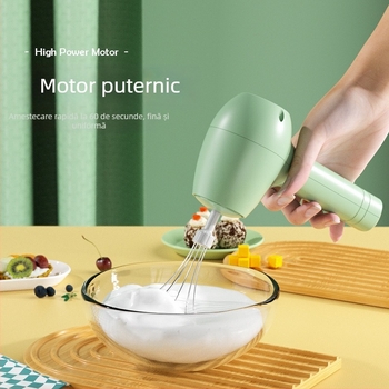 Bețișor electric fără fir, mini mixer multifuncțional cu bază, pentru bătut ouă, frământat aluat și amestecat