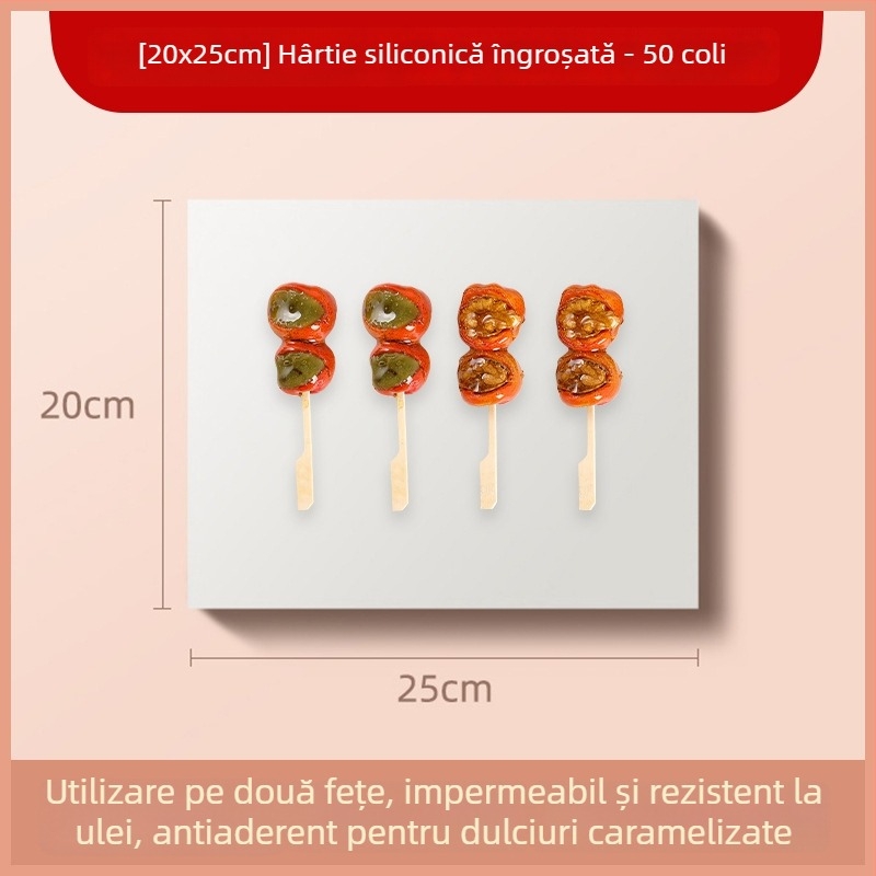 Hârtie de copt cu acoperire din silicon, hârtie de copt neaderentă, liner pentru tava de copt