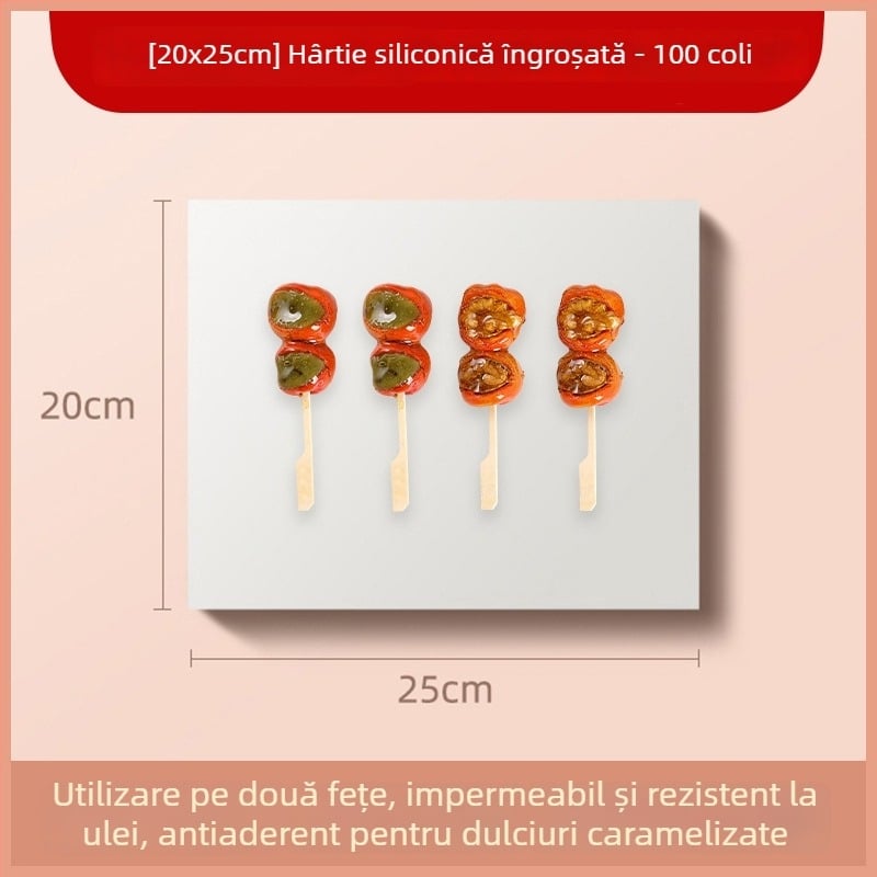 Hârtie de copt cu acoperire din silicon, hârtie de copt neaderentă, liner pentru tava de copt