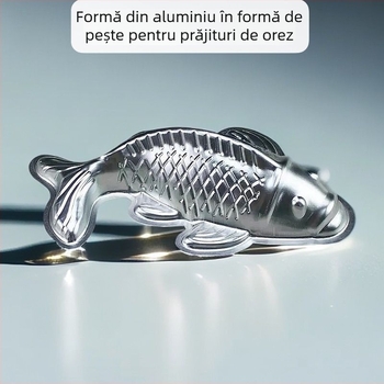 Formă din aluminiu în formă de pește pentru prăjituri de orez, jeleuri și chifle la abur