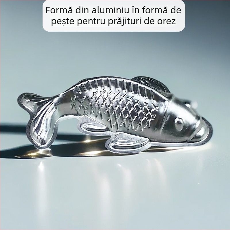 Formă din aluminiu în formă de pește pentru prăjituri de orez, jeleuri și chifle la abur