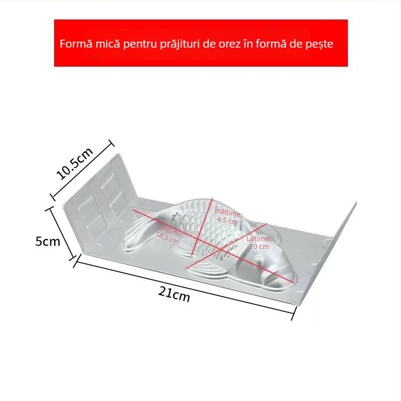 Formă din aluminiu în formă de pește pentru prăjituri de orez, jeleuri și chifle la abur