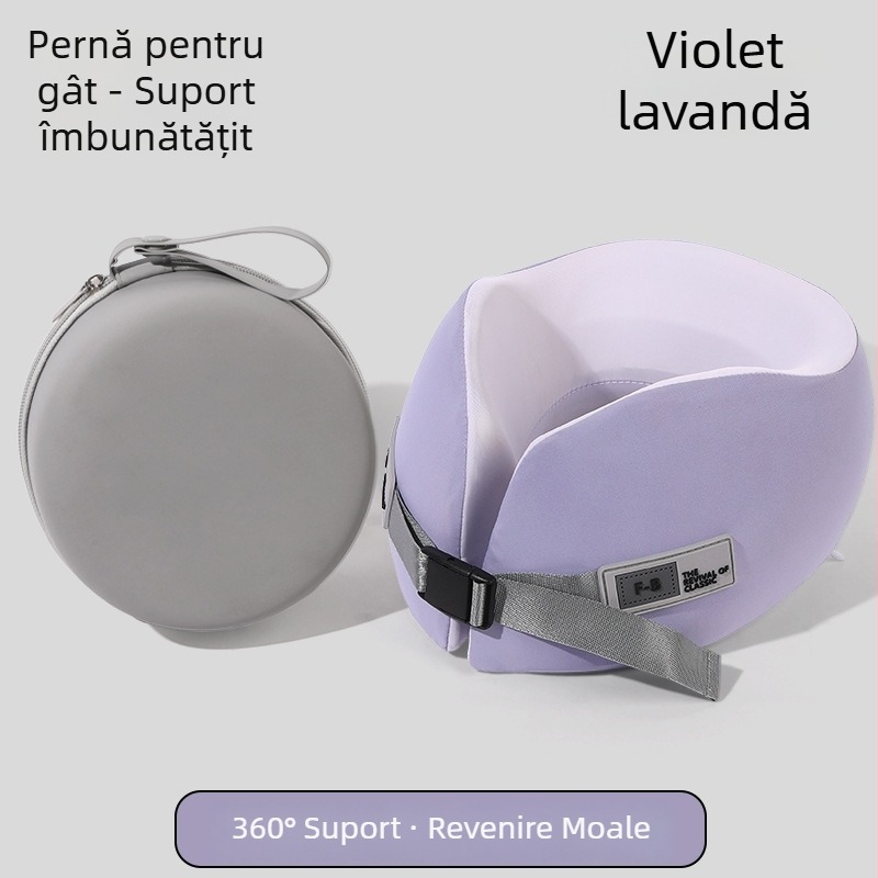 Pernă din spumă cu memorie în formă de U, pentru călătorii, portabilă pentru avion și birou, sprijină gâtul, protecție cervicală, imprimare logo disponibil