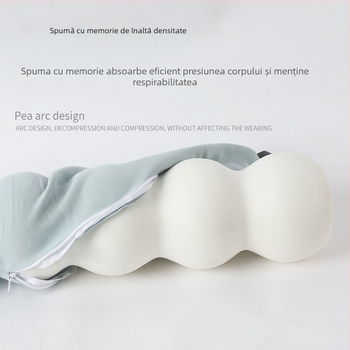 Perna de gât în formă de U cu spumă cu memorie pentru birou, elevi și călătorii – design minimalist