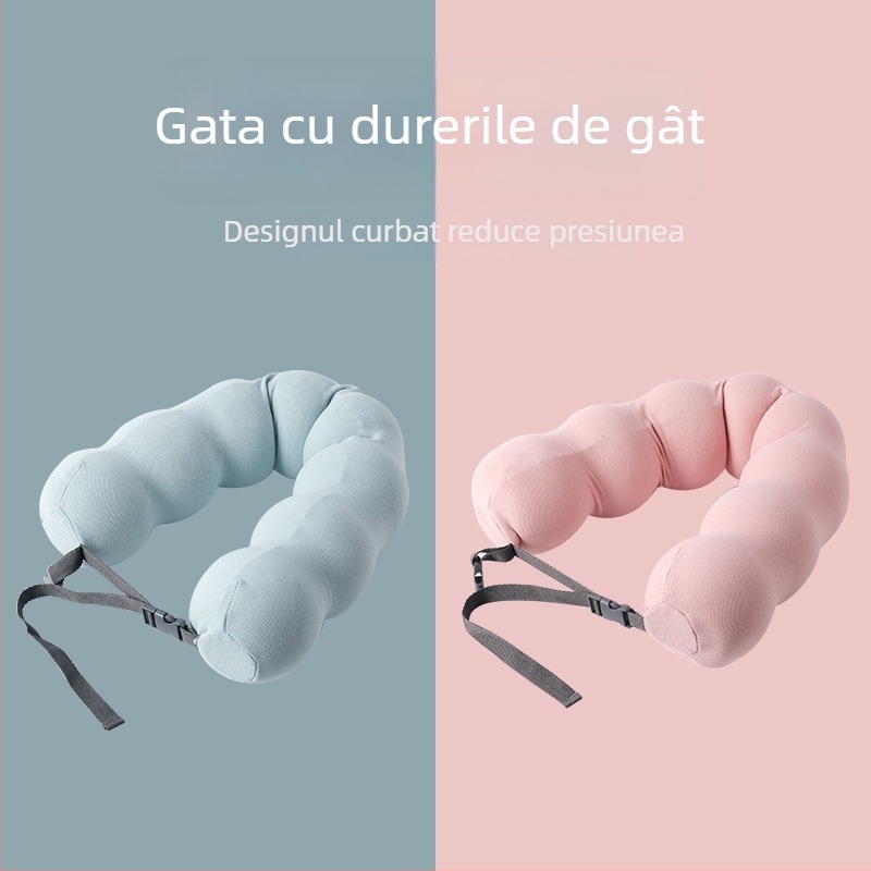 Perna de gât în formă de U cu spumă cu memorie pentru birou, elevi și călătorii – design minimalist
