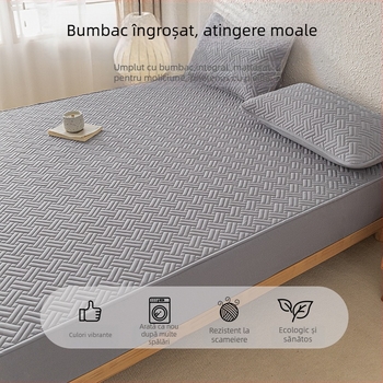 Husă de pat quilted din bumbac, protecție pentru saltea din bumbac spălat, acoperire completă, pentru toate sezoanele
