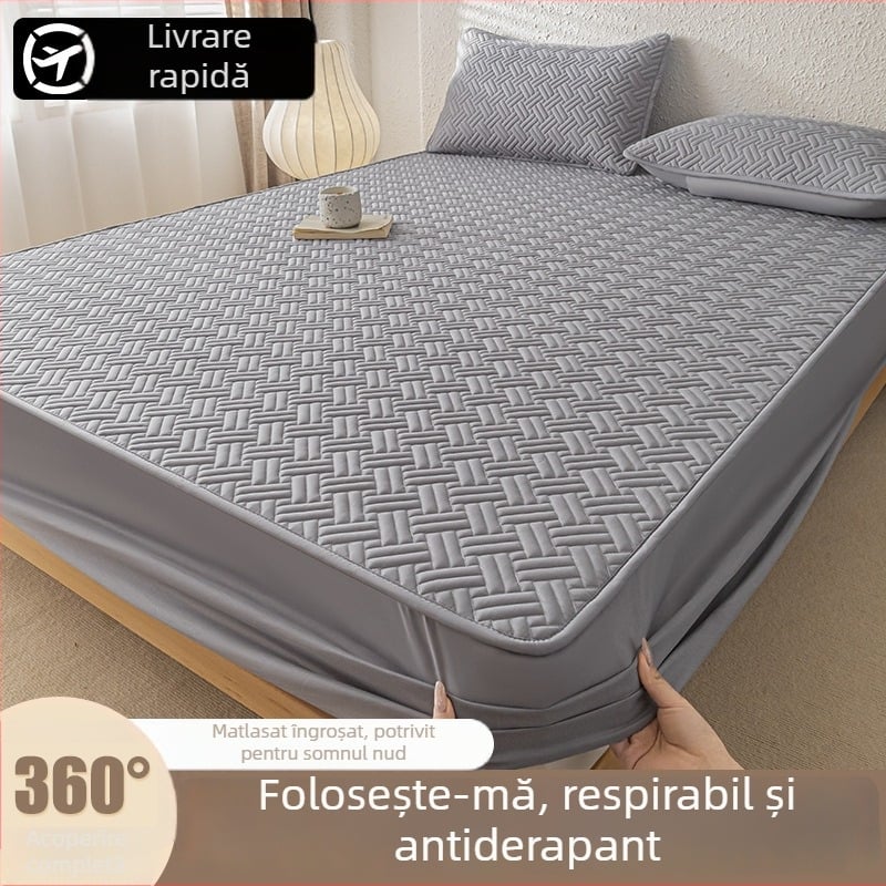 Husă de pat quilted din bumbac, protecție pentru saltea din bumbac spălat, acoperire completă, pentru toate sezoanele
