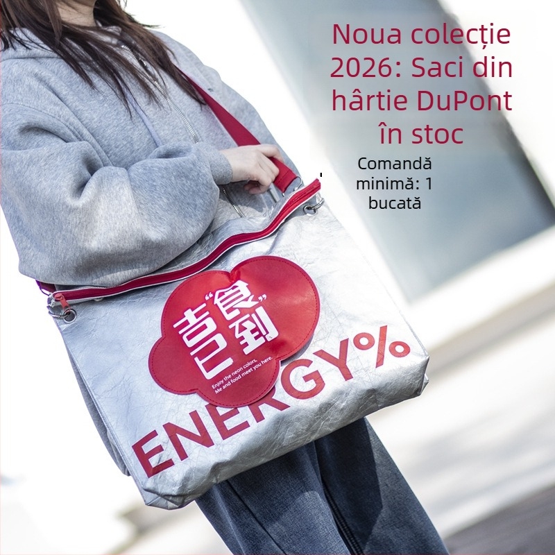 Noua colecție de primăvară: sacoșe DuPont Tyvek® rezistente la apă, praf și rupere. Pungi cadou en-gros, cu imprimare a logo-ului.