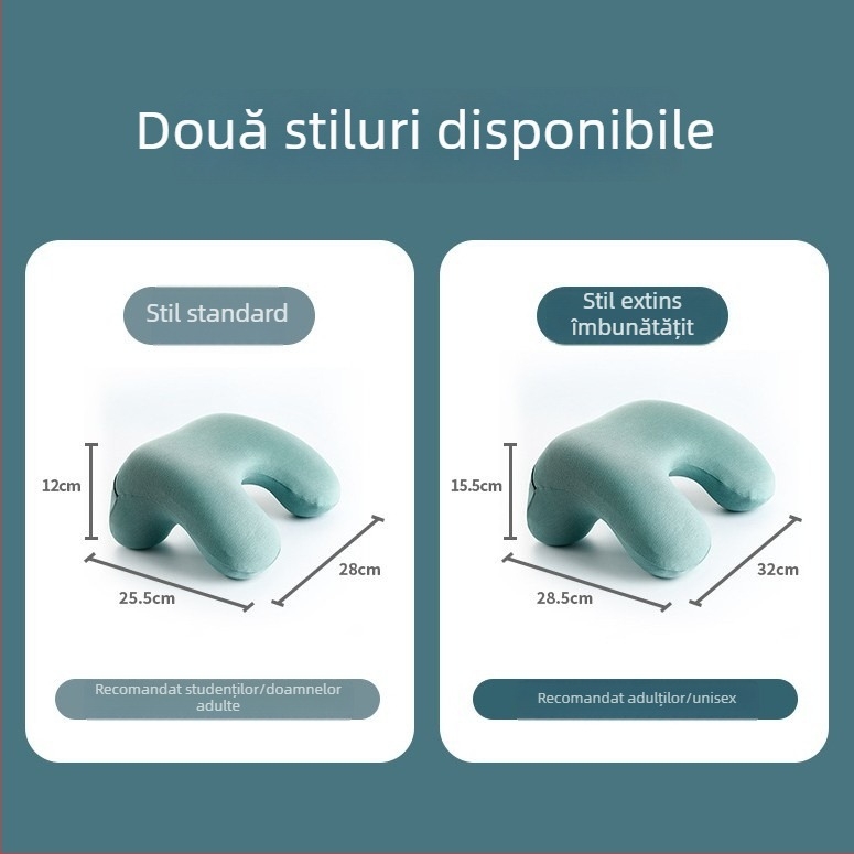 Hnos Sinos Pernă mare pentru pauza de prânz la birou, din spumă cu memorie, pentru dormit pe burtă, pentru adulți și studenți.