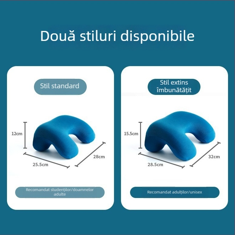 Hnos Sinos Pernă mare pentru pauza de prânz la birou, din spumă cu memorie, pentru dormit pe burtă, pentru adulți și studenți.