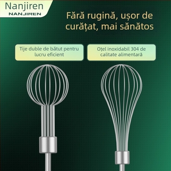 Mixer electric portabil, reîncărcabil, pentru prăjituri și frișă