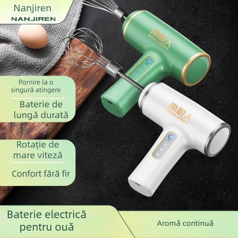 Mixer electric portabil, reîncărcabil, pentru prăjituri și frișă