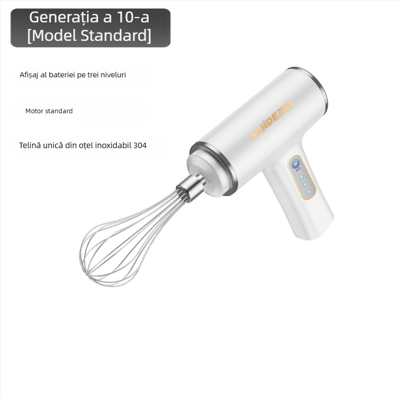 Mixer electric portabil, reîncărcabil, pentru prăjituri și frișă
