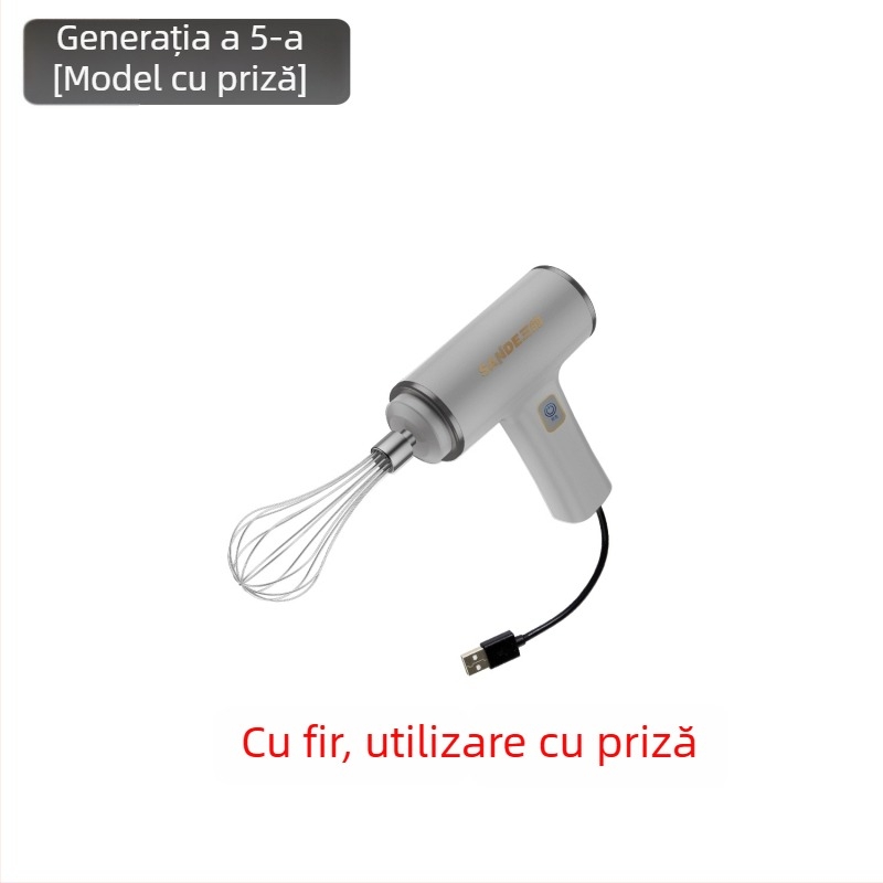Mixer electric portabil, reîncărcabil, pentru prăjituri și frișă