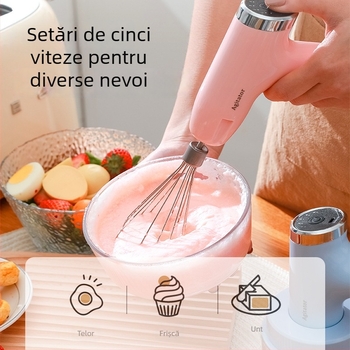 Mixer electric de bucătărie trei în unu: tel pentru ouă, râșniță de usturoi, procesor de alimente, bătător de smântână, râșniță de carne și aparat multifuncțional pentru prăjituri