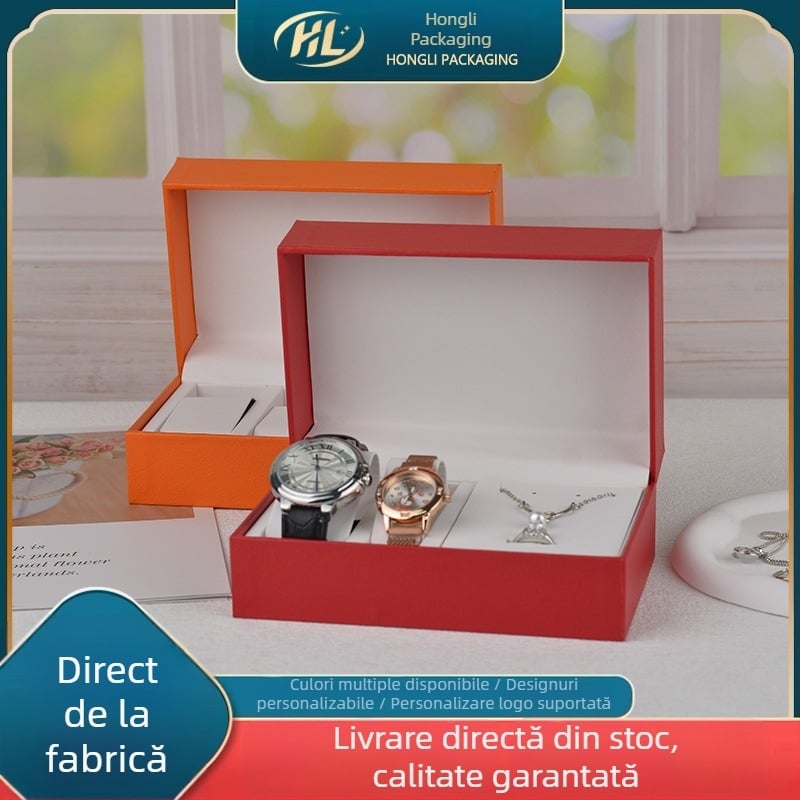 Cutie pentru ceasuri și bijuterii – portabilă, de înaltă clasă, pentru bărbați și femei, cutie cadou pentru bijuterii, cutie de depozitare, cutie pentru ceas și colier, ambalaj bijuterii