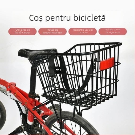 Coș spate pentru bicicletă, pentru biciclete de munte și cele pliabile, suport pentru rucsac