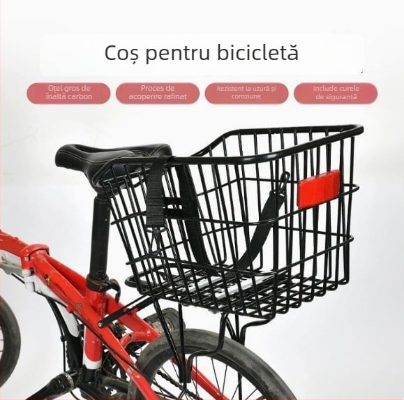 Coș spate pentru bicicletă, pentru biciclete de munte și cele pliabile, suport pentru rucsac
