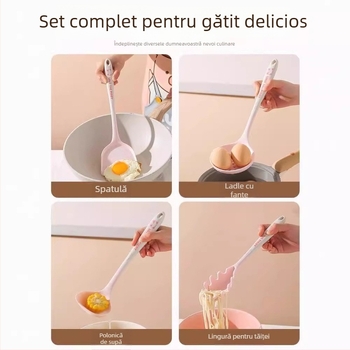 Set silicon lingură și spatulă Kawashimaya x Lulu Pig, rezistent la temperaturi înalte, ustensile de bucătărie, calitate alimentară