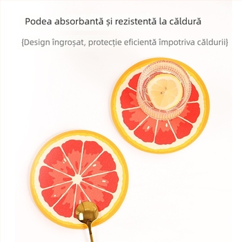 Naisi covoraș izolant pentru masă - protecție împotriva arsurilor, antiderapant și absorbant, suport pentru farfurii și oale, design cartoon, rotund, gros