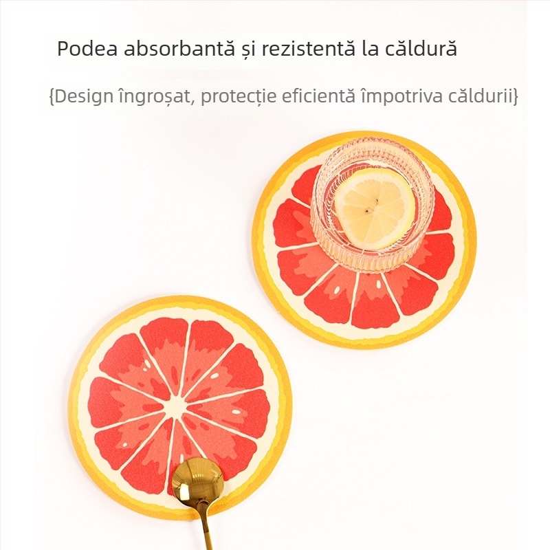 Naisi covoraș izolant pentru masă - protecție împotriva arsurilor, antiderapant și absorbant, suport pentru farfurii și oale, design cartoon, rotund, gros