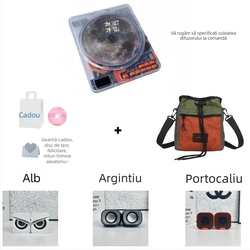 Bayin Box player CD portabil pentru discuri muzicale și învățarea limbii engleze
