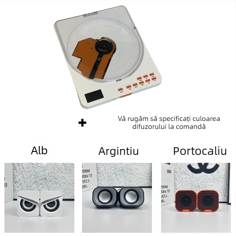 Bayin Box player CD portabil pentru discuri muzicale și învățarea limbii engleze