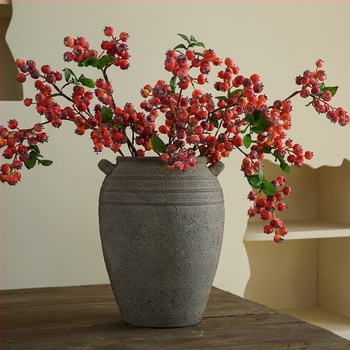 Afine artificiale, stil european proaspat pentru decor interior al livingului, ornament decorativ și recuzită pentru fotografie, flori de mătase, 62 cm